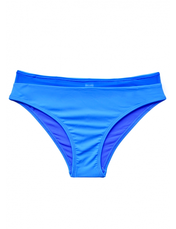 Calzon clasico de bikini con transparencia color azul