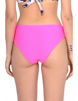 Parte trasera de calzon de bikini con transparencia color fucsia