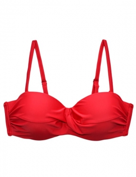 foto producto bikini estilo sostén strapless color rojo